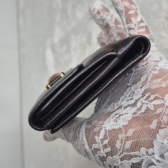 Gucci Dark Brown Bi-Fold Bamboo Leather Wallet - Picture 15 of 17